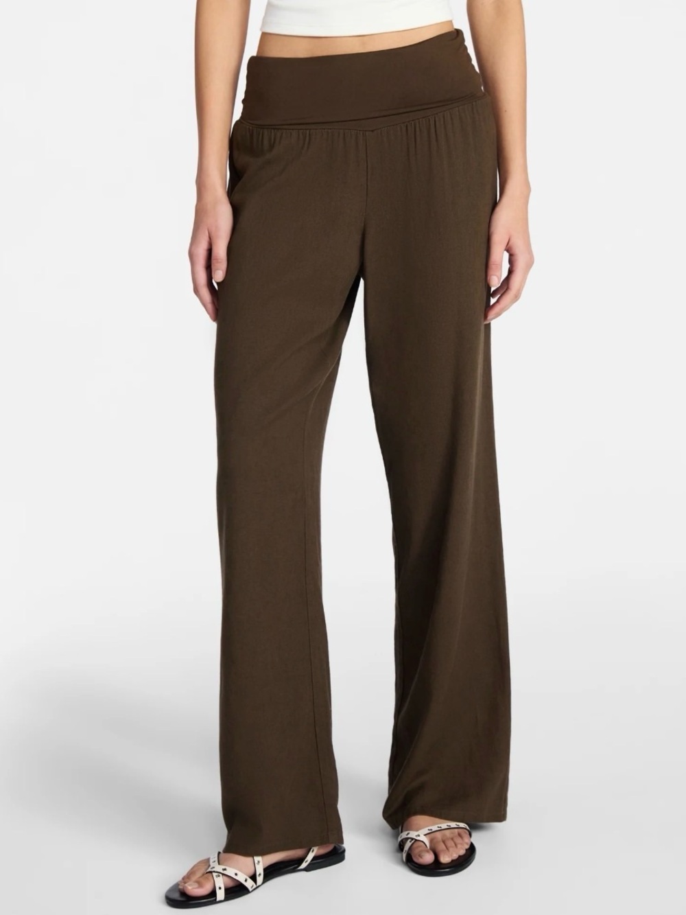 No Boundaries Women Foldover Beach Pants (Size: M)